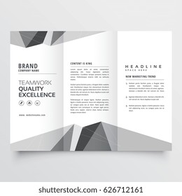 minimal gray trifold brochure design template