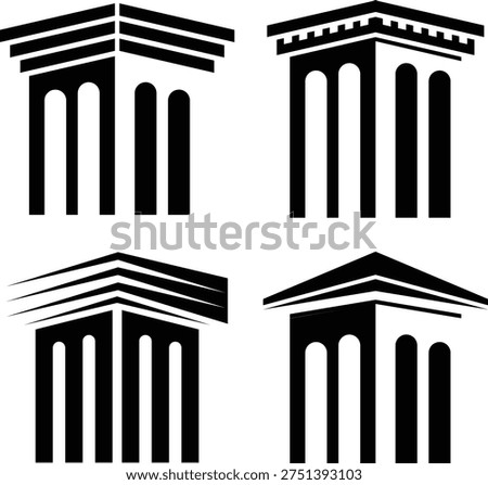 Minimal Greek Pillars Set, Classical Temple Columns Vector Illustration ストックフォト © 