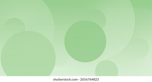 Minimal green abstract background with overlapping circular shapes and subtle concentric lines, ideal for modern design, posters, tech, or web interfaces