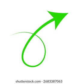 Diseño de icono de flecha verde al revés mínimo.