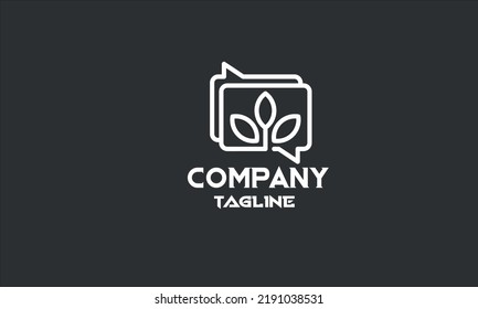minimal green chat logo template