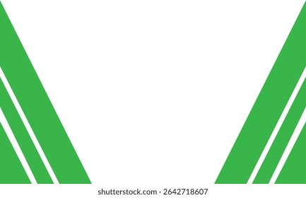 Minimal green corner frame with bold diagonal lines on a white background. Perfect for presentation slides, announcements, flyers, invitations, and modern business templates.