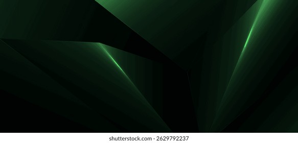 Minimal green dark polygon abstract geometric luxury background vector