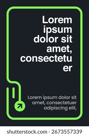 Minimal Green Frame UI with Rounded Corners and Arrow. Clean Green Border Design with Bold Modern Text