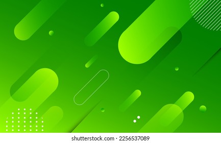 Minimal green geometric background. Dynamic shapes composition. Eps10 vector