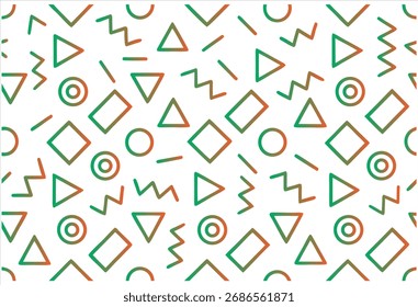 Minimal Green Geometric Shape Seamless Vector Pattern Illustration