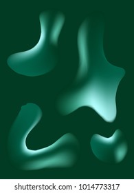 Minimal Green Gradient Flow Cover. Duo Tone Cover Design. Geometry Halftone Banner. Minimalist Hipster. Trendy Geometric Journal. Bright Modern Vector Poster. Abstract Fluid Shape Template. Organic.