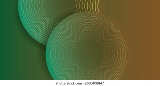 Minimal green gradient geometric background. green elements with circle line fluid gradient. professional design templates.
