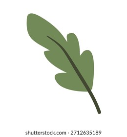 Trabalho artístico de folha verde mínimo com forma arredondada suave