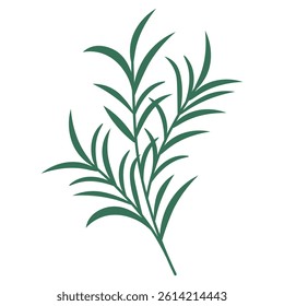 Minimal Green Leaf Branch Vector