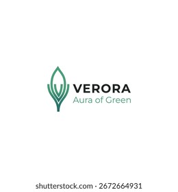 Diseño de logotipo de hoja verde minimalista para marcas ecológicas y de Naturaleza.