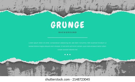 Minimal Green Paper Ripped In Dirty Grunge Wall Background