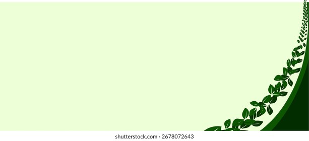 Fondo Abstractas temático verde mínimo con diseño de borde de hoja