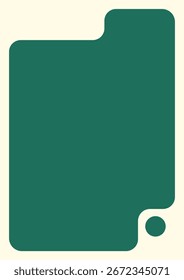 Minimal Green UI Window Frame with Rounded Corners and Modern Flat Design. Clean Digital Interface Mockup for Web or App Display.