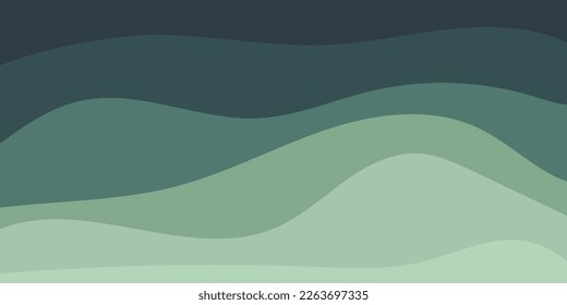 Fondo mínimo de onda verde. Patrón de rayas onduladas curvadas. Textura verde a rayas. Ilustración del vector