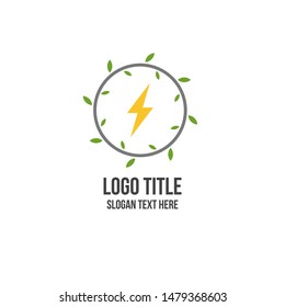 minimal green world energy logo concept