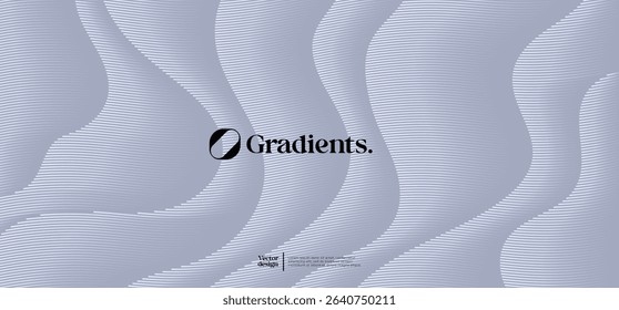 Minimal grey geometric background. Wavy linear pattern for presentation background. Eps10 vector.