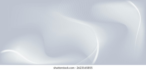 Gradiente líquido gris mínimo con fondo de líneas de curva blancas. presentación de marca o Plantilla de negocios