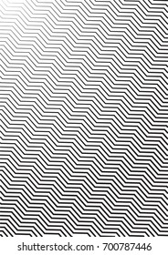 Minimal grey scale A4 cover design. Halftone vector diagonal zigzag lines, modern business background. Vertical simple cover for presentation, network, computer technology clean poster background.