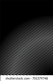 Minimal grey scale A4 cover design. Halftone blend vector diagonal lines or stripes business background. Vertical simple cover for presentation, network or computer technology clean poster background.