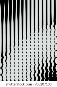 Minimal grey scale A4 cover design. Halftone vector vertical straight and zigzag lines of different thickness, modern business background. Vertical simple cover for presentation, tech clean background