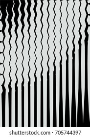 Minimal grey scale A4 cover design. Halftone vector vertical straight and zigzag lines of different thickness, modern business background. Vertical simple cover for presentation, tech clean background