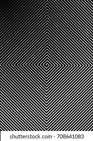 Minimal grey scale A4 cover design. Halftone vector concentric squares, spiral lines, modern business background. Vertical simple cover for presentation, network, computer technology clean background.