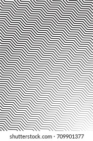 Minimal grey scale A4 cover design. Halftone vector diagonal zigzag lines, modern business background. Vertical simple cover for presentation, network, computer technology clean poster background.