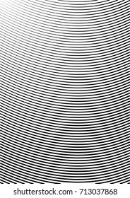 Minimal grey scale A4 cover design. Halftone vector bent uneven lines or stripes, modern business background. Vertical simple cover for presentation, network, computer technology clean background.