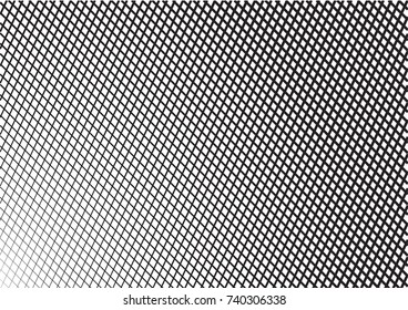 Minimal grey scale A4 cover design. Halftone blend vector diagonal lines or stripes business background. Horizontal simple cover for presentation, network, computer technology clean poster background.
