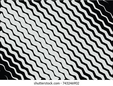Minimal grey scale A4 cover design. Halftone blend vector diagonal lines or stripes business background. Horizontal simple cover for presentation, network, computer technology clean poster background.