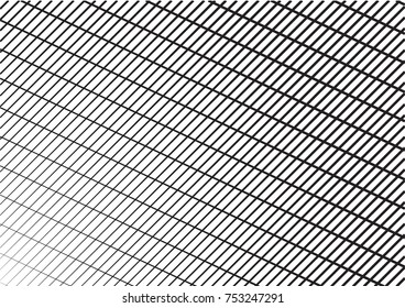 Minimal grey scale A4 cover design. Halftone blend vector diagonal lines or stripes business background. Horizontal simple cover for presentation, network, computer technology clean poster background.
