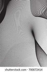 Minimal grey scale cover design. Halftone vector wavy diagonal lines or stripes A4 business background. Vertical simple cover for presentation, network or computer technology clean poster background.