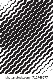 Minimal grey scale cover design. Halftone vector wavy diagonal lines or stripes A4 business background. Vertical simple cover for presentation, network or computer technology clean poster background.