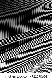 Minimal grey scale cover design. Halftone vector wavy diagonal lines or stripes A4 business background. Vertical simple cover for presentation, network or computer technology clean poster background.