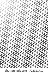 Minimal grey scale cover design. Halftone vector wavy diagonal lines or stripes A4 business background. Vertical simple cover for presentation, network or computer technology clean poster background.
