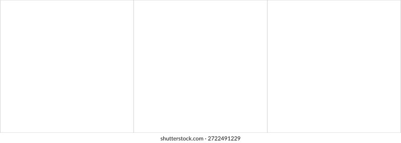 Minimal grid line layout with 3x1 photo frames for branding visuals