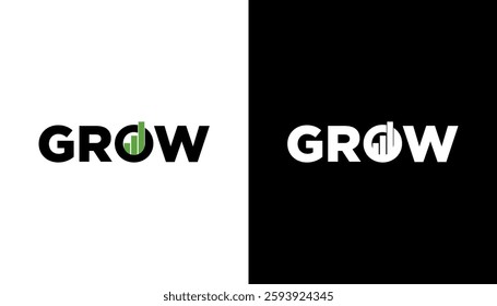 minimal growth logo design template. abstract shapes logo design graphic vector illustration. Symbol, icon, creative.