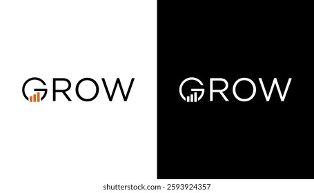 minimal growth logo design template. abstract shapes logo design graphic vector illustration. Symbol, icon, creative.