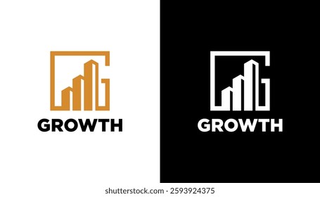 minimal growth logo design template. abstract shapes logo design graphic vector illustration. Symbol, icon, creative.