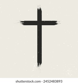 Minimal grunge christian cross design background