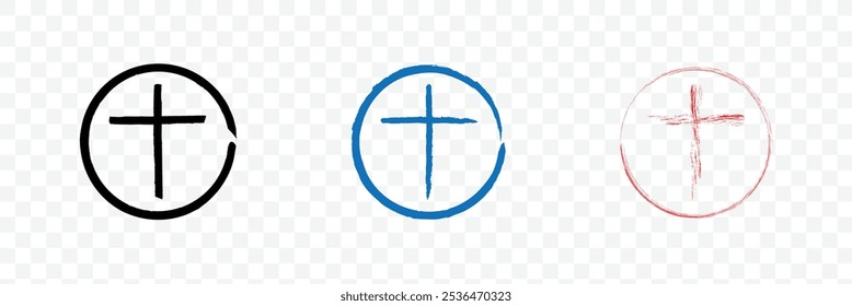 Minimal grunge Christian cross design background. Christian cross vector. Eps 10.