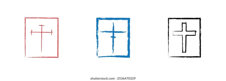 Minimal grunge Christian cross design background. Christian cross vector. Eps 10.