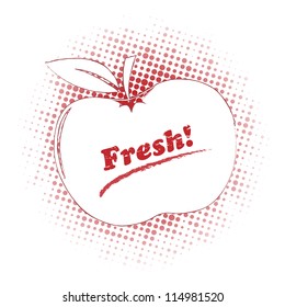 Minimal Grunge Style Apple Illustration