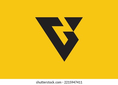 Minimal GV logo. Icon of a VG letter on a luxury background. Logo idea based on the GV monogram initials. Professional variety letter symbol and VG logo on background.