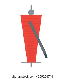 Minimal Gyros or Doner Kebab Illustration Icon 