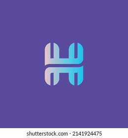 Logo de la letra H mínima. Símbolo de icono del monograma de fuentes creativas de degradado H. Diseño vector de alfabeto colorido universal.
