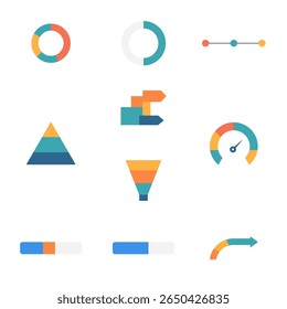Minimal Half Pie Chart Infographic Set