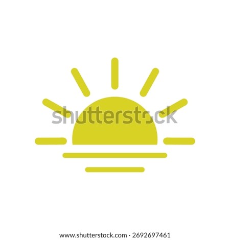 Minimal Half Sun Vector Illustration