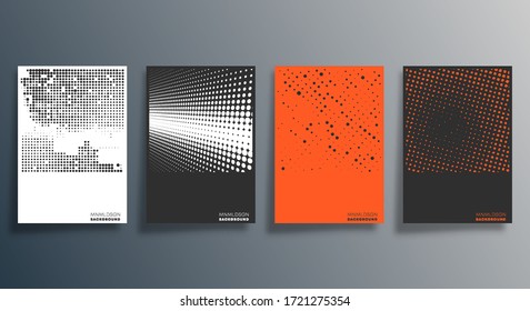 Minimal halftone design for flyer, poster, brochure cover, background, wallpaper, typography or other printing products. Vector illustration.